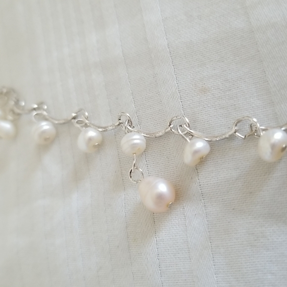 Silver Freshwater Pearl Necklace - Picture 5 of 5